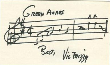 An Autographed Piece of Music by Vic Mizzy