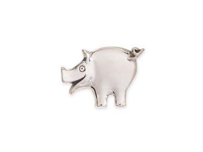 A Sterling Silver Arnold the Pig Pin