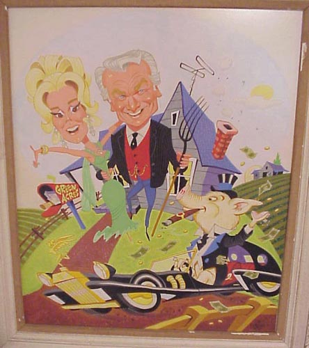 An Awesome Green Acres Caricature Painting by a TV Guide Cover Artist