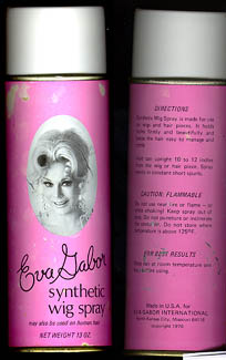 Synthetic Wig Spray produced by Eva Gabor International in 1970