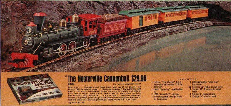 A Magazine Ad for The Hooterville Cannonball by Tyco
