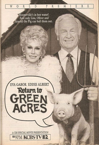 Newspaper advertisement for Return to Green Acres