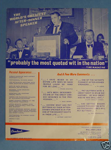 A Publicity Flyer for Pat Buttram `The World`s Greatest After-Dinner Speaker`