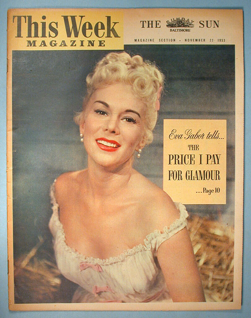 A very sexy Eva Gabor on the cover of This Week Magazine.