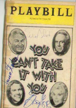 An autographed playbill from "You can't take it with you"